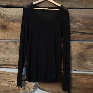 Sheer black long sleeve blouse